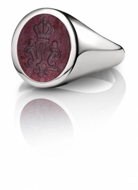 Siegelring signet rings Oval Petit silber bordeaux VIP